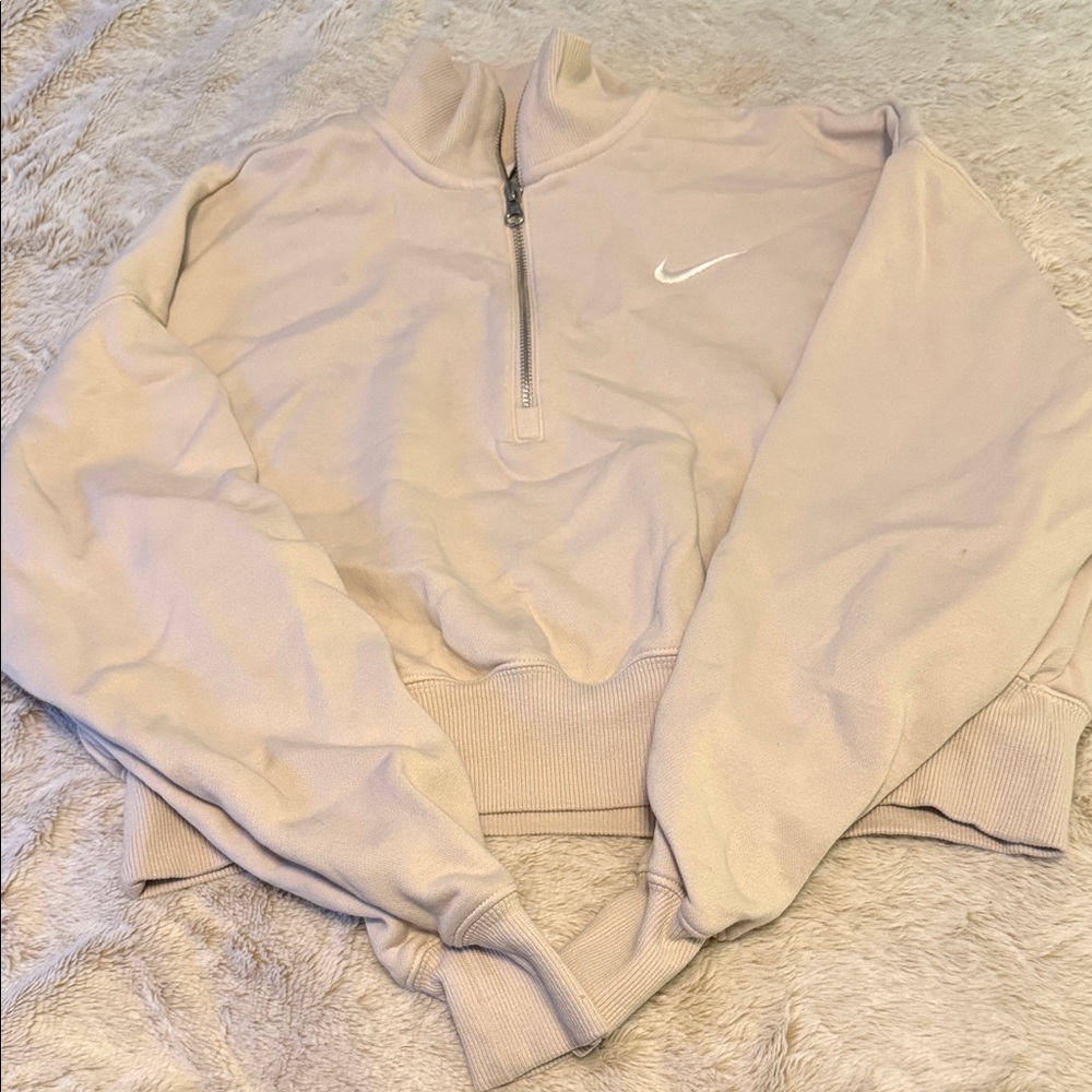 Nike Women's Cream Half-Zip Sweatshirt